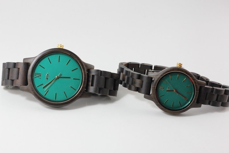 Engraved Zebra Wood Couple’s Watch, Couples Matching Gift, Men and Women Wood Watch, Christmas Gifts, Personalized Wood Watch, Wedding Gift