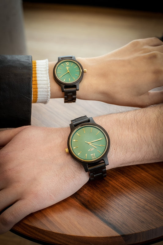 Engraved Zebra Wood Couple’s Watch, Couples Matching Gift, Men and Women Wood Watch, Christmas Gifts, Personalized Wood Watch, Wedding Gift