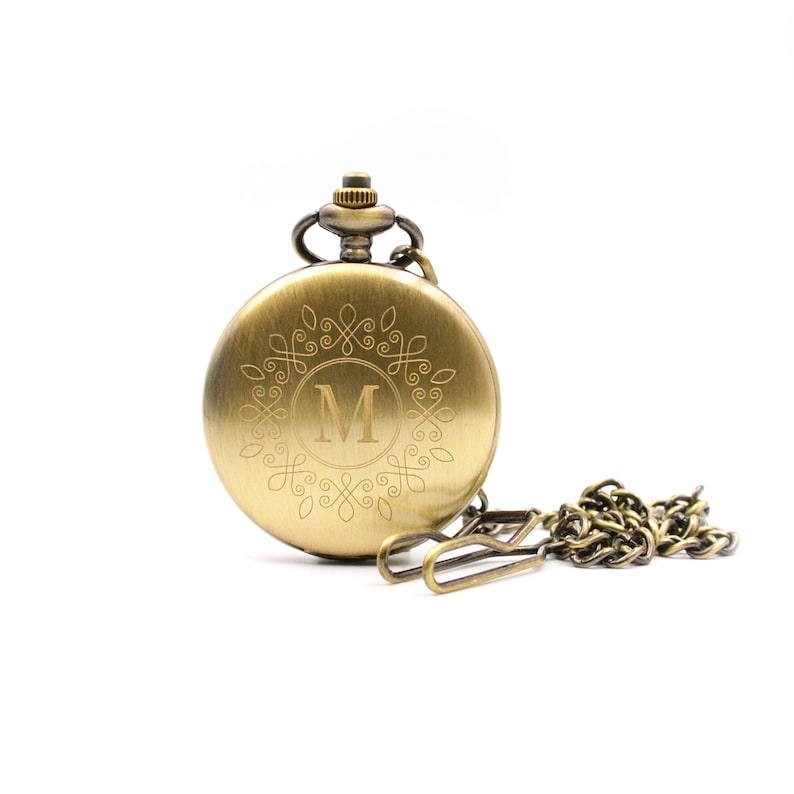 Pocket watch with engraving Watch with initials Gift for baptism Communion Wedding gift Best man Bridesmaid