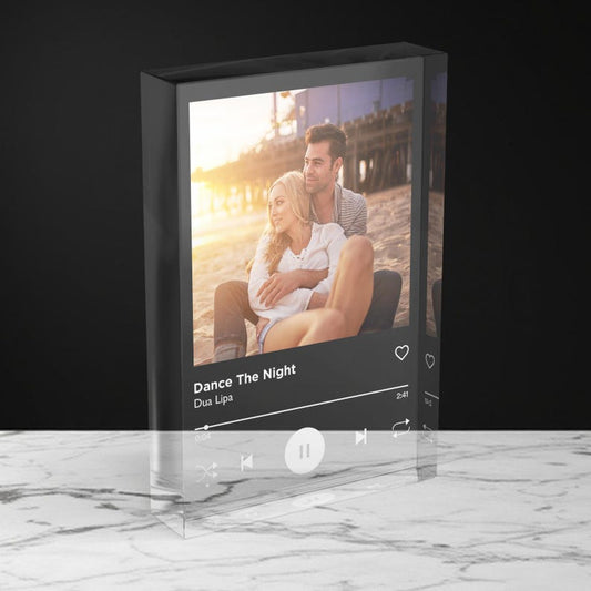 Personalised Song Music Plaque Thick Customized Acrylic Song Plaque with Any Photo Song Any Playlist Music Gift Music Prints Anniversary