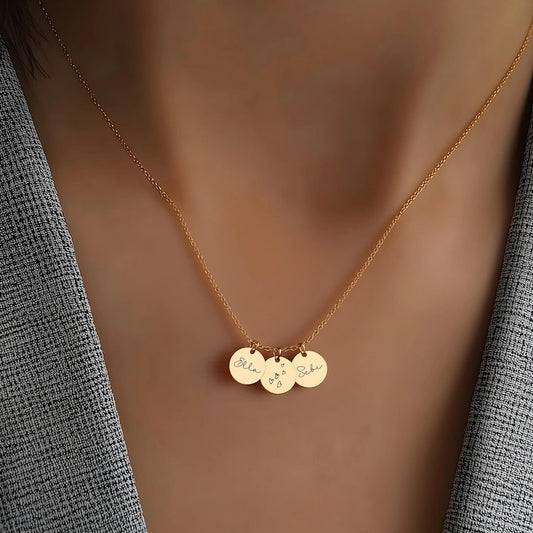 Multiple Name Necklace, Initial Necklace for Mom Gift, Mother's Day Gift, Kids∙Family, Christmas Gift