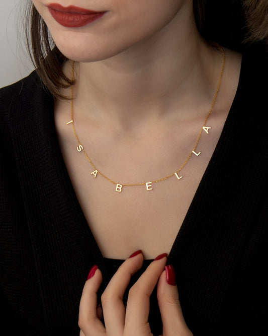 Name Necklace - Initial Necklace - Personalized Letter Necklace - Mother Gifts - Gifts for Her- Birthday Gift - Necklace - Christmas Gift