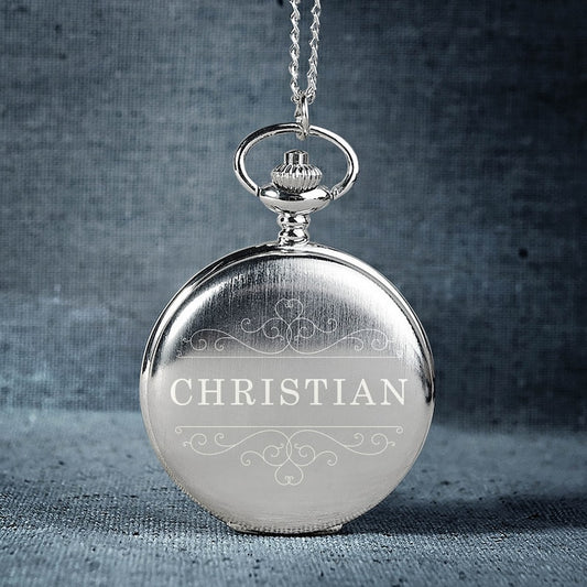 Pocket watch with engraving Watch with initials Gift for baptism Communion Wedding gift Best man Bridesmaid