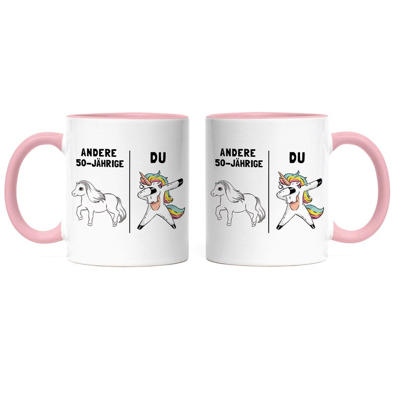 50th Birthday Mug Pink with Saying Women Funny Unicorn 50 Years Gift Idea Other 50 Year Olds