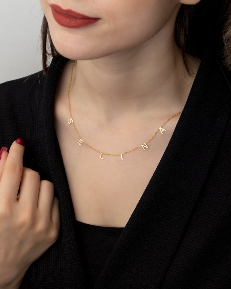 Name Necklace - Initial Necklace - Personalized Letter Necklace - Mother Gifts - Gifts for Her- Birthday Gift - Necklace - Christmas Gift