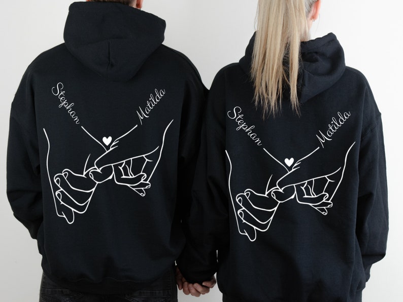 Holding hands hoodie, custom anniversary gift t-shirt, partner gift, personalized partner hoodie