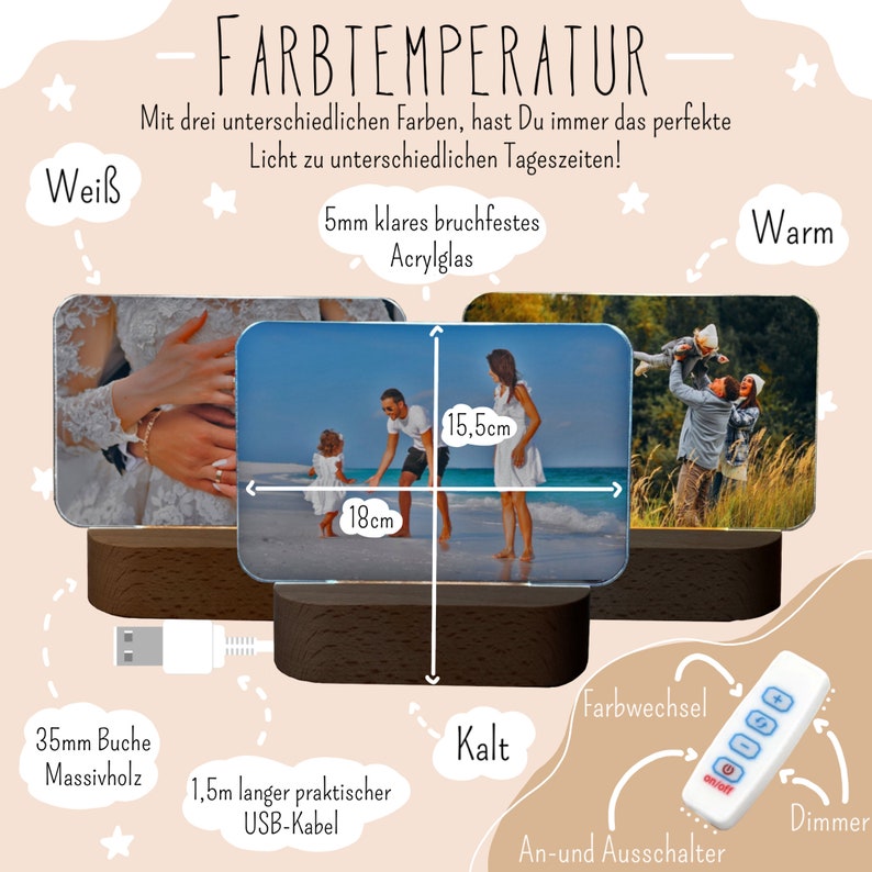 Photo gift, farewell party, birthday gift for woman, wedding gift, anniversary gift for him, gift for girlfriend, picture frame, LED