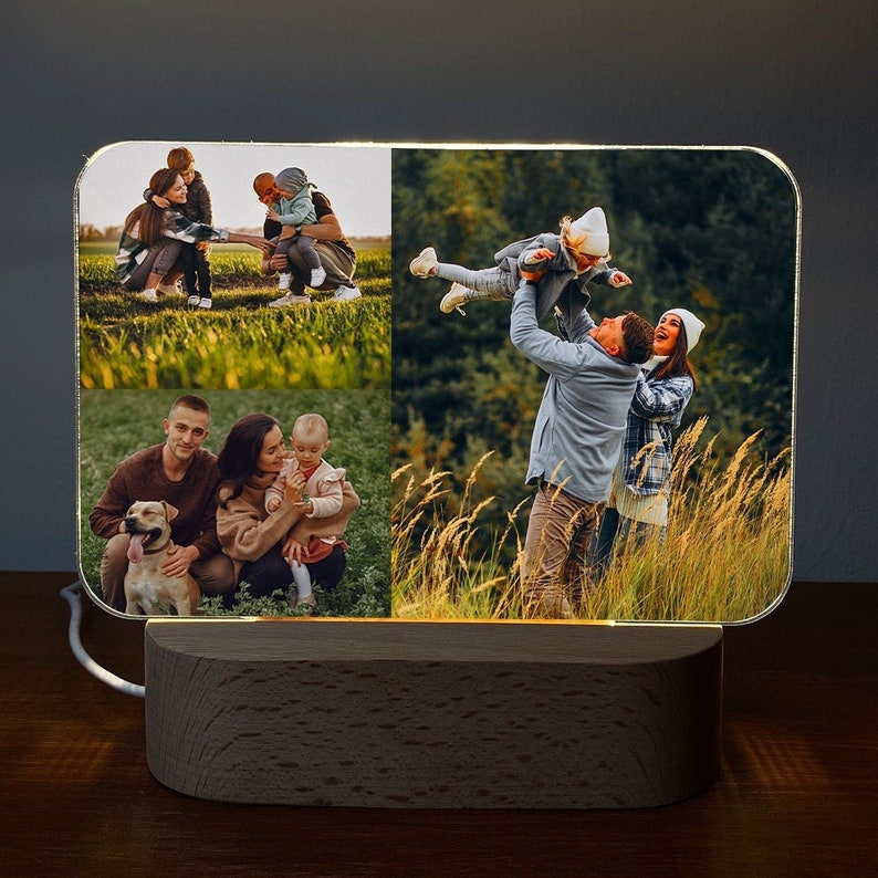 Photo gift, farewell party, birthday gift for woman, wedding gift, anniversary gift for him, gift for girlfriend, picture frame, LED