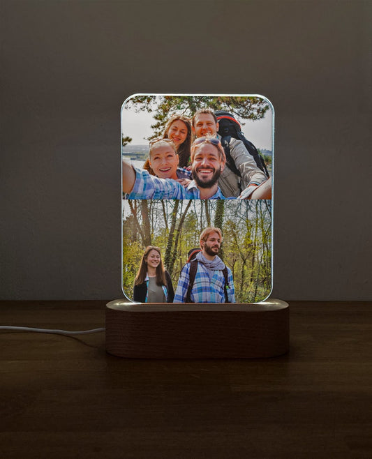 Photo gift, farewell party, birthday gift for woman, wedding gift, anniversary gift for him, gift for girlfriend, picture frame, LED