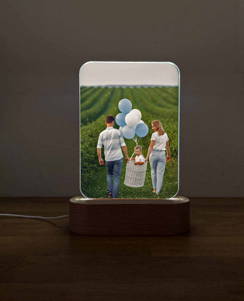 Photo gift, farewell party, birthday gift for woman, wedding gift, anniversary gift for him, gift for girlfriend, picture frame, LED