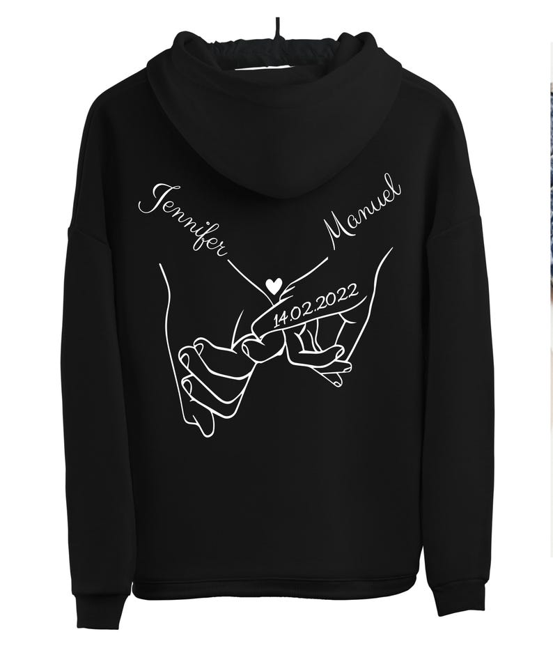 Holding hands hoodie, custom anniversary gift t-shirt, partner gift, personalized partner hoodie