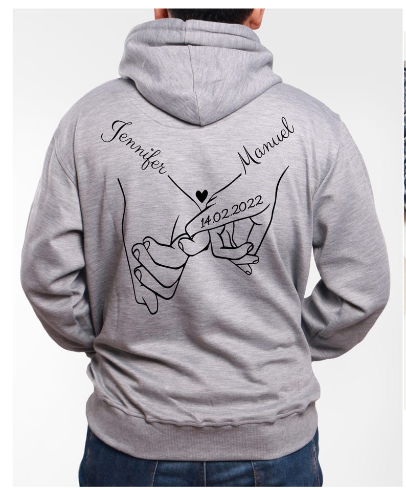 Holding hands hoodie, custom anniversary gift t-shirt, partner gift, personalized partner hoodie