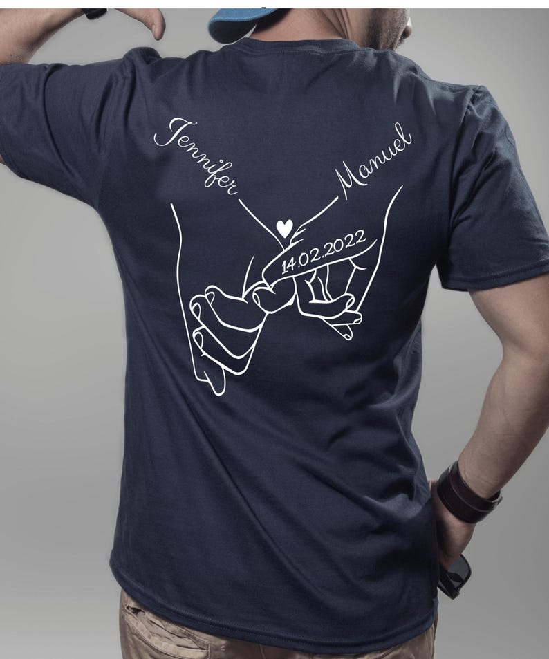 Holding hands hoodie, custom anniversary gift t-shirt, partner gift, personalized partner hoodie