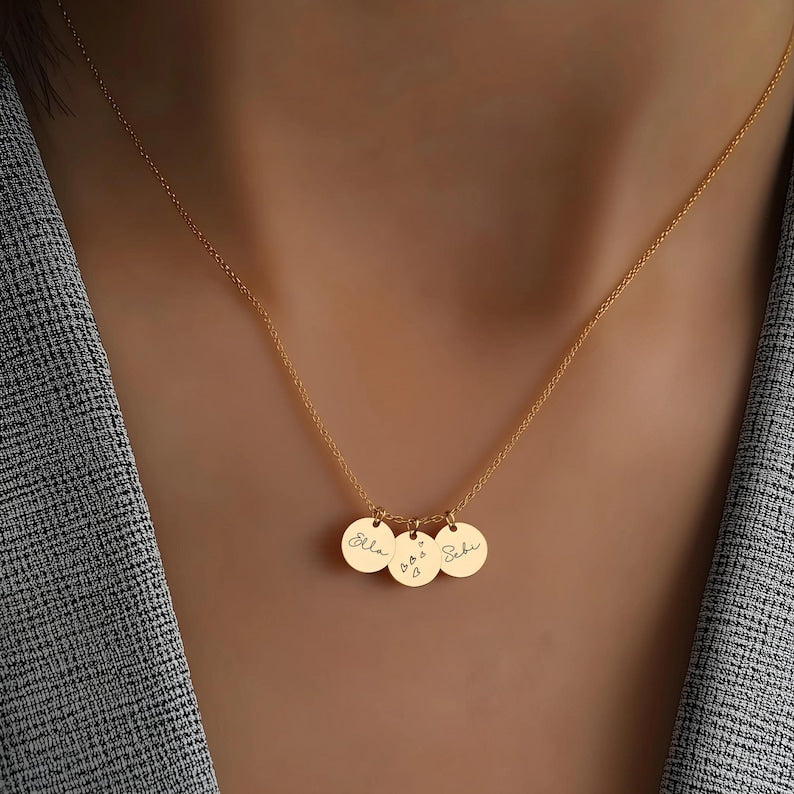 Multiple Name Necklace, Initial Necklace for Mom Gift, Mother's Day Gift, Kids∙Family, Christmas Gift