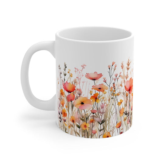 Mug Personalized Personalized Gift Ceramic Mug Watercolor Flowers Gift for Women Best Friend Gift Idea Aunt Colleague