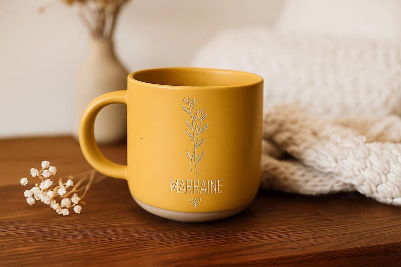 Personalized Engraved Ceramic Coffee Mug: Custom Text Gift