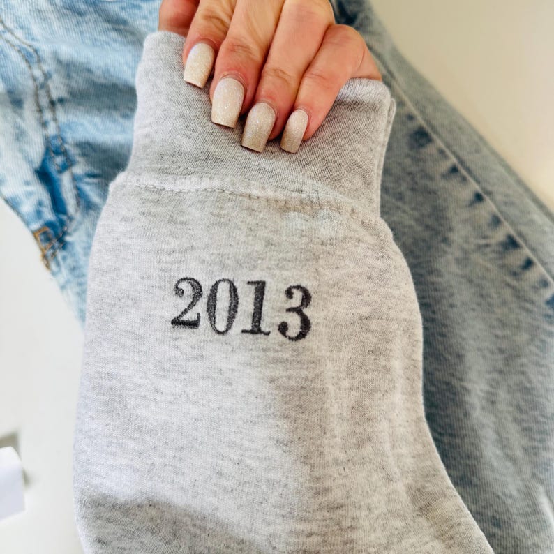 Custom Embroidered Initial Heart Sweatshirt, Valentines Day, Couple Crewneck, Initial On Sleeve, Couple's Shirt, Anniversary Gift,