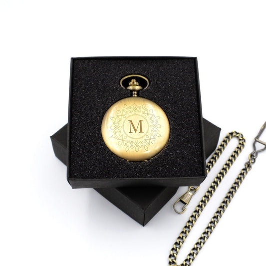 Pocket watch with engraving Watch with initials Gift for baptism Communion Wedding gift Best man Bridesmaid