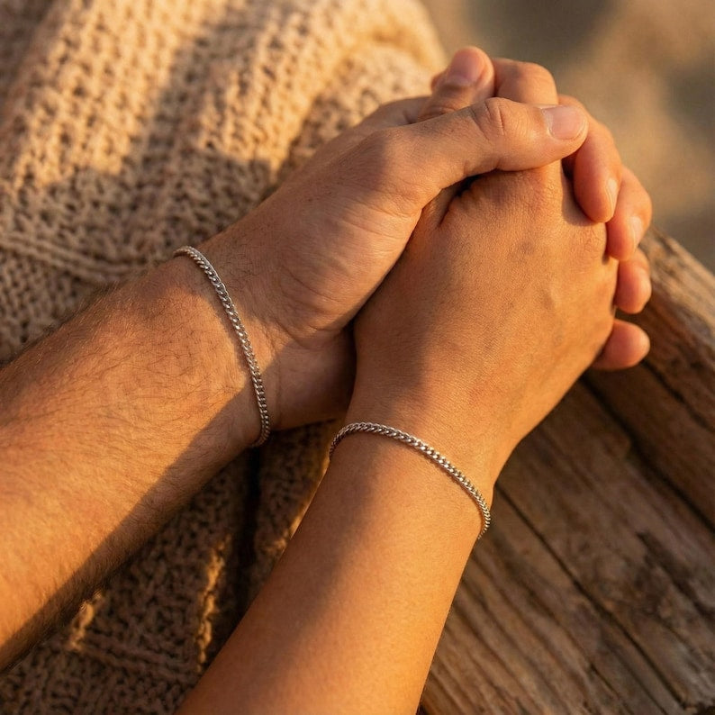 Couples bracelet permanent His and Her gift Infinity Waterproof jewelry Long distance Valentines gift kit