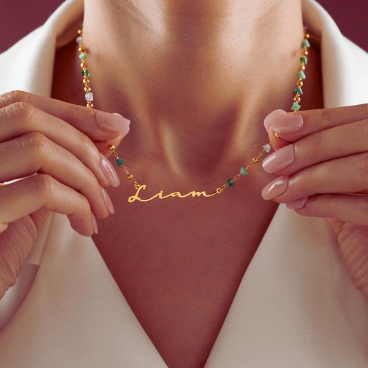 Personalized Name Necklace, Custom Name Pendant, Gold Nameplate, Script Letter Necklace, Bridesmaid Gift, Gift for Mom, Birthday Gift