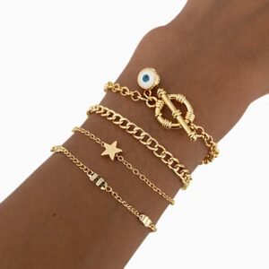 Starlife Bracelet Set Four Piece Layered Adjustable Elegant Fashion Jewelry Gift For Her