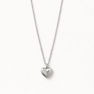 Stainless Steel Silver Heart Necklace For Women