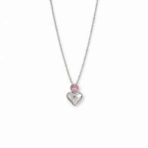Stainless Steel Stone Heart Necklace For Women