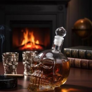 Crystal Skull Glass Bottle 350 Ml Whiskey Liquor Decanter Gift Carafe